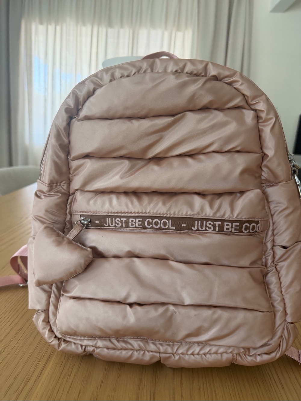Mayoral Pink Quilted Kids Backpack - "Just Be Cool"